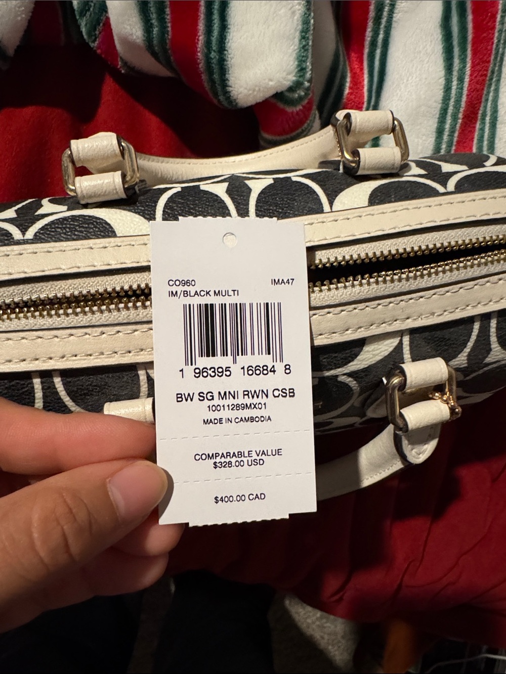 Coach Black & White Signature Mini Dome Satchel - Picture 2 of 2